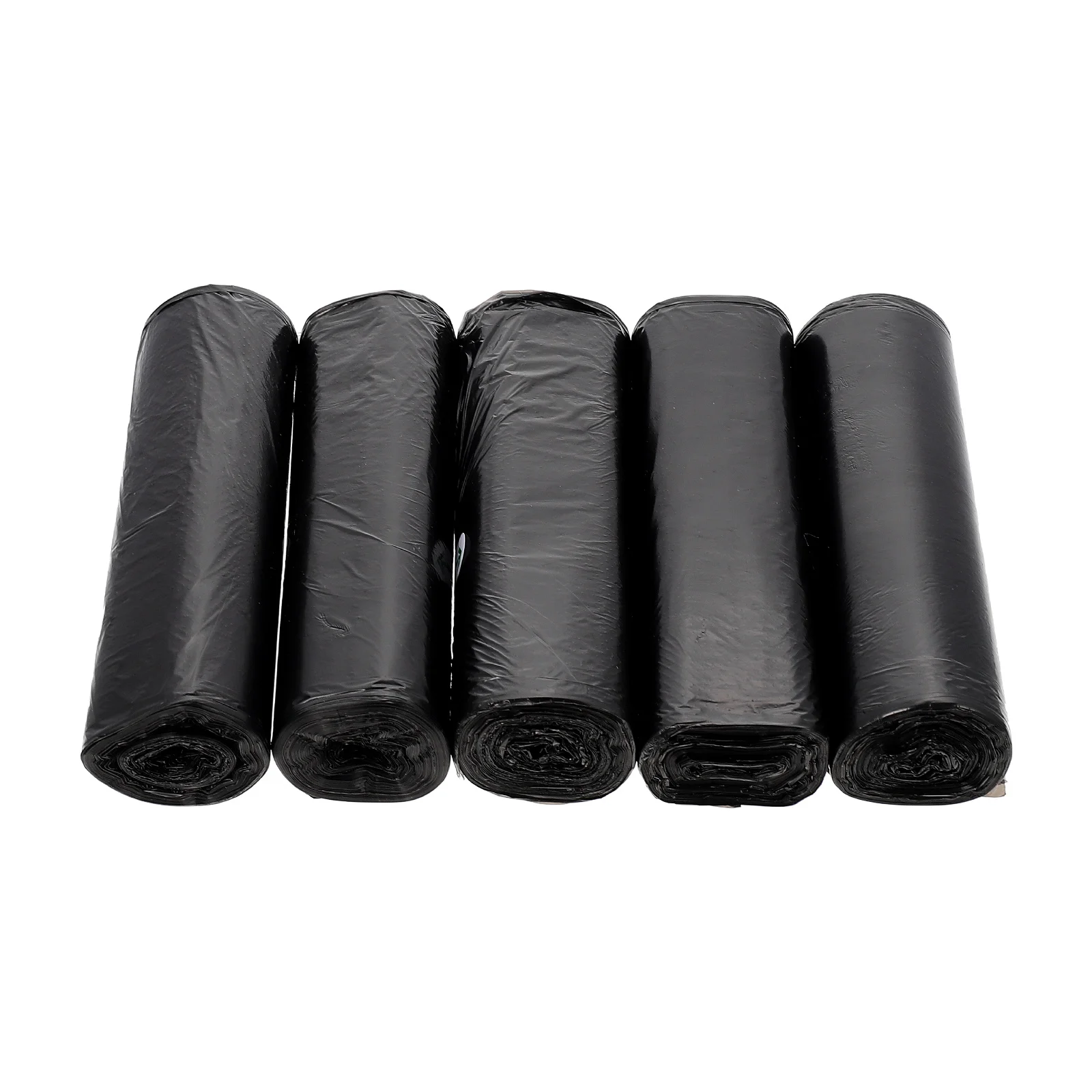 

5 Rolls Trash Bag Foldable Toilet Car Trashcan Black Garbage Bags 55x45x01cm Pe or