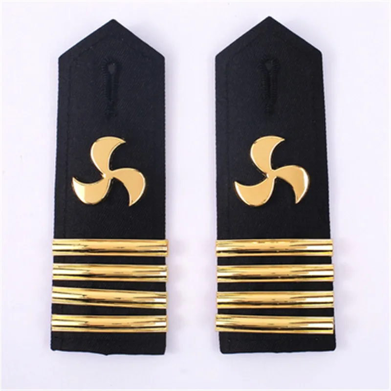 ใหม่มาถึงโลหะสายคล้องไหล่ Anchor Paddle Golden Epaulettes สำหรับกะลาสีกัปตันชุดคอสเพลย์