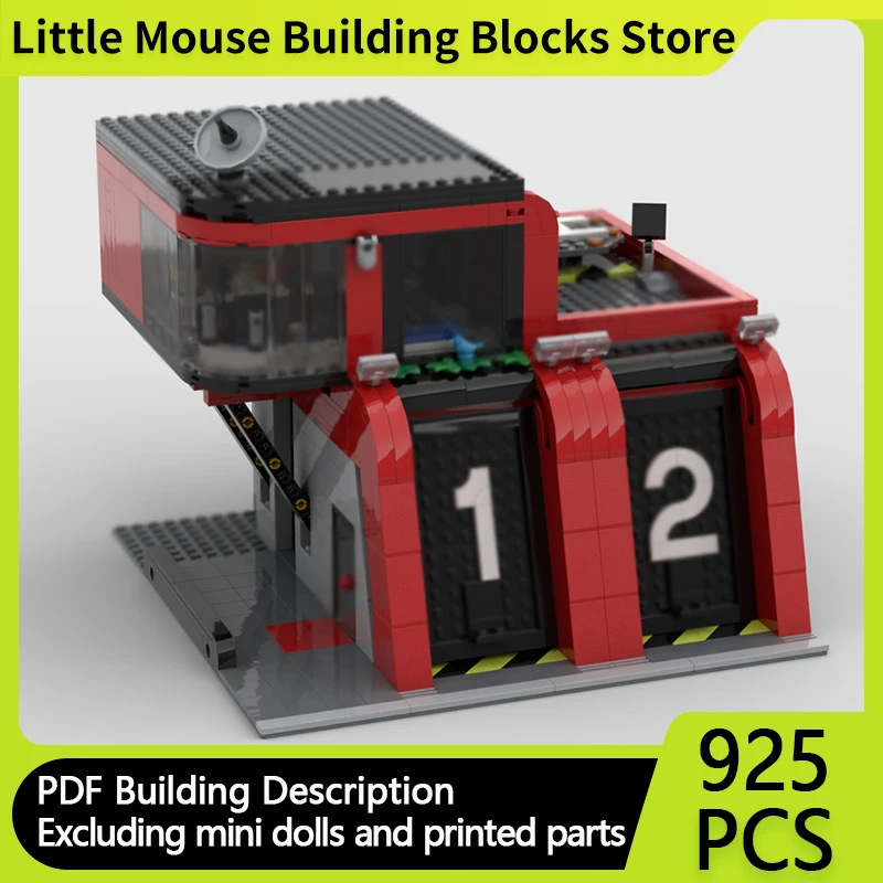 

Модель City Street View MOC, строительные кирпичи, городская пожарная станция, модульная технология, подарки, праздник, сборка, детские игрушки, костюм