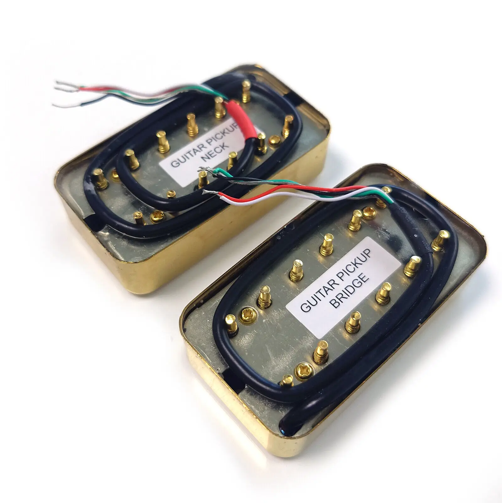 Alnico 5 Humbucker Pickups Set Vintage FilterTron Style Gold N 7.5k B 8.6 for LP or Most Guitar Replacement Parts