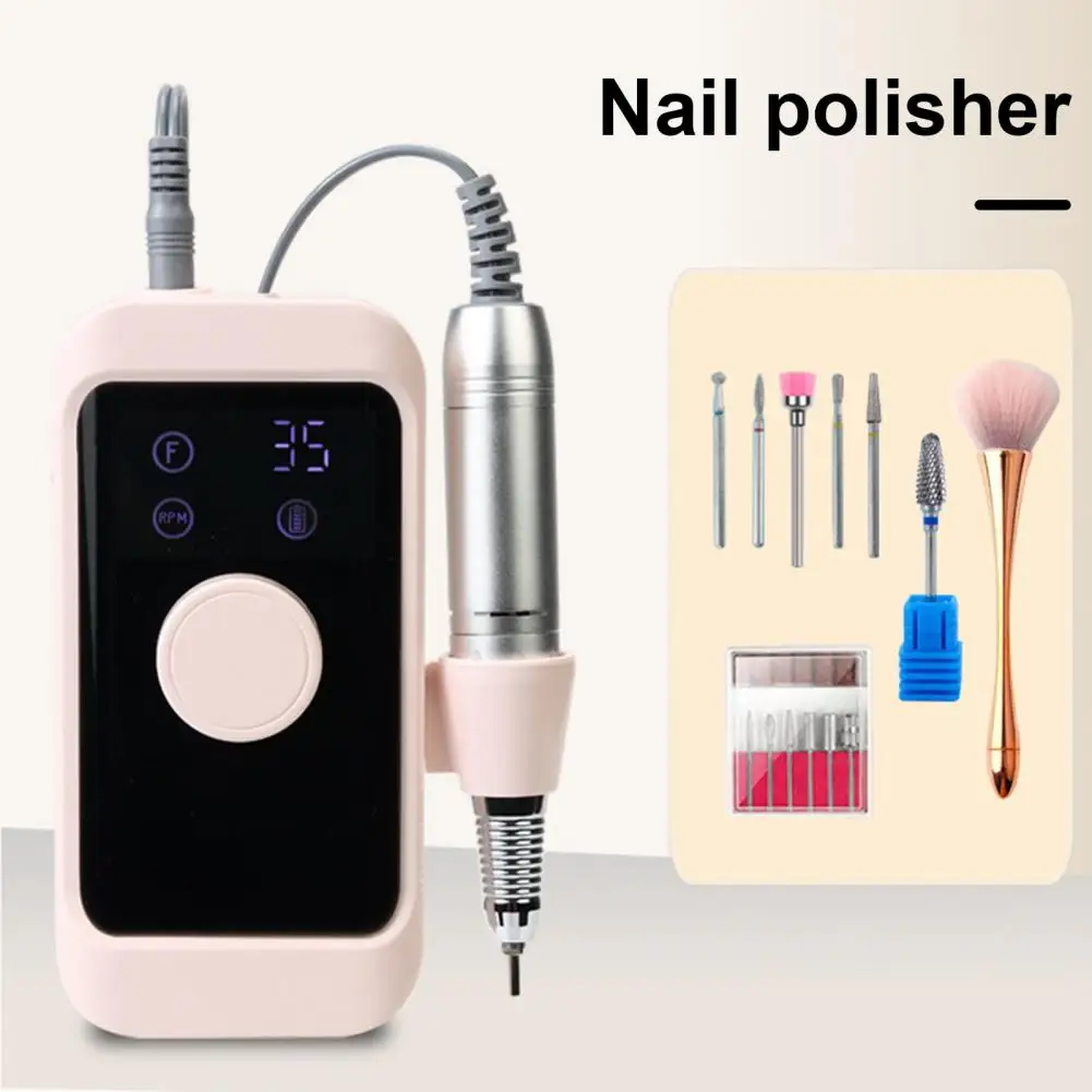 

Nail Shaping Tool Multifunctional 35000rpm Electric Nail Drill Set with 6 Bits Usb Rechargeable Manicure Supplies for Dead Skin