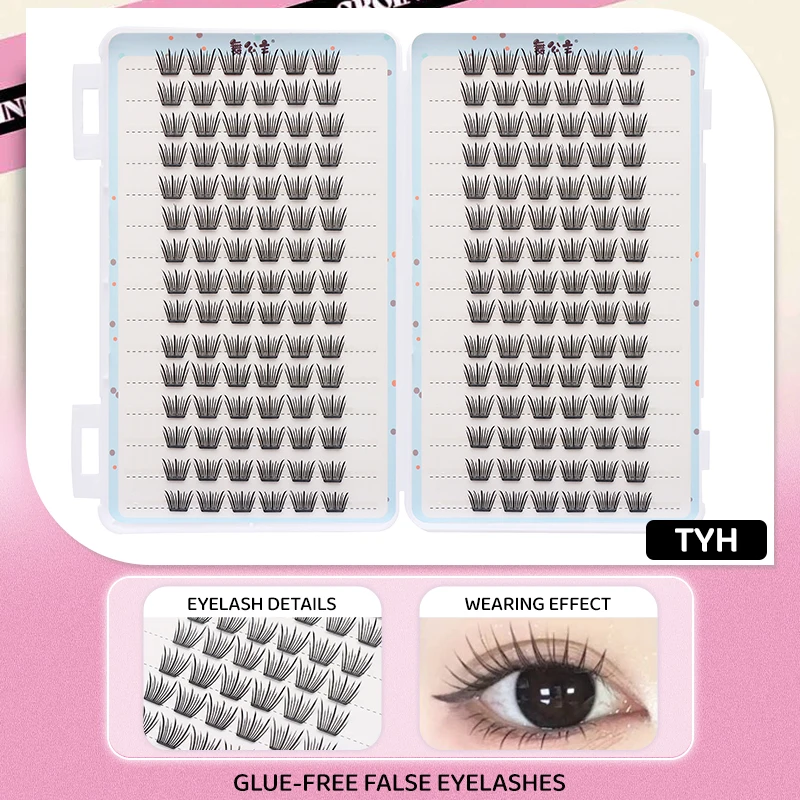 DINGSEN 30 Reihen Idol-Wimperncluster, Wimpernkleber, Manga-Wimpernbuch, DIY-Wimpern, Make-up, Natürliche Anime-Wimpern – Detail 29