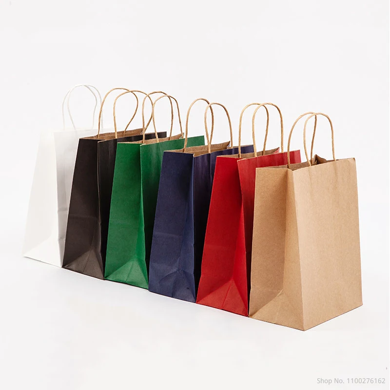 Wholesale Wedding Party Gift Kraft Paper Bags Festival Paper Gift Packing Bag with Handles (Custom Logo Contact Us First)