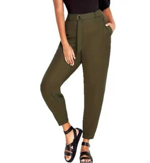 

Women's Pants Spring Summer New High Waisted Solid Color Casual Pants Fashionable Women's Clothing Slimming Hot Selling Pants