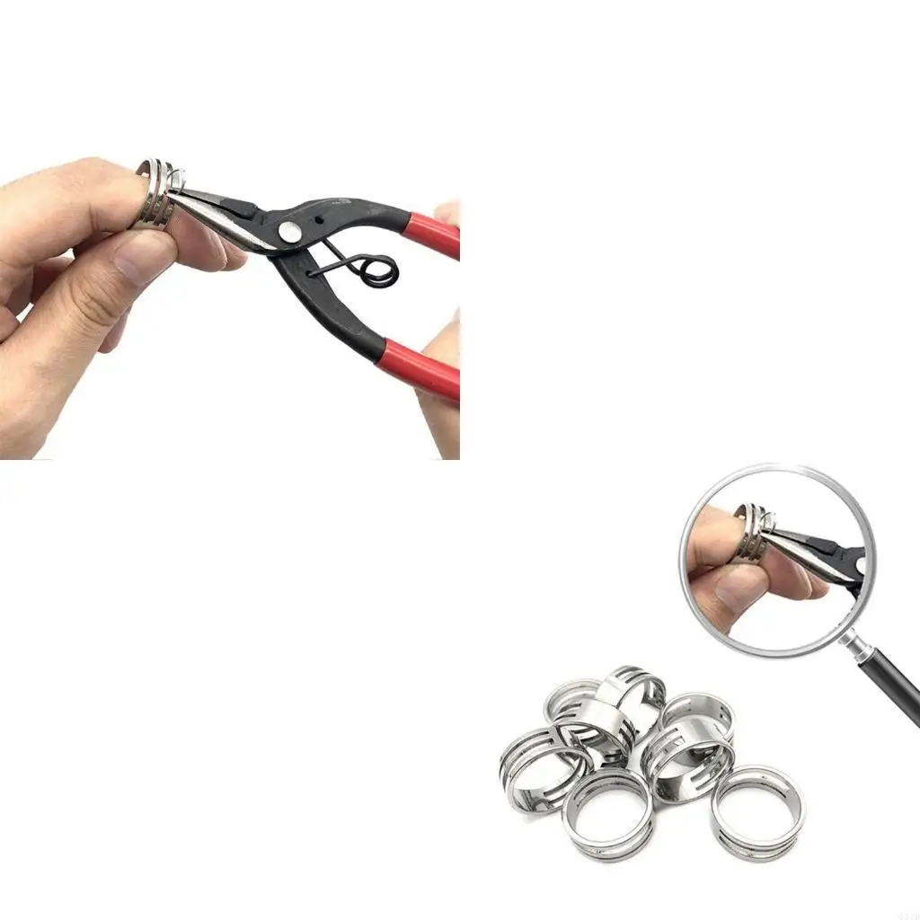 Round Circle Tools Hand Making DIY Jewelry Opening Closing Plier Jump Ring Finger Keychain Making Stainless Steel Repair