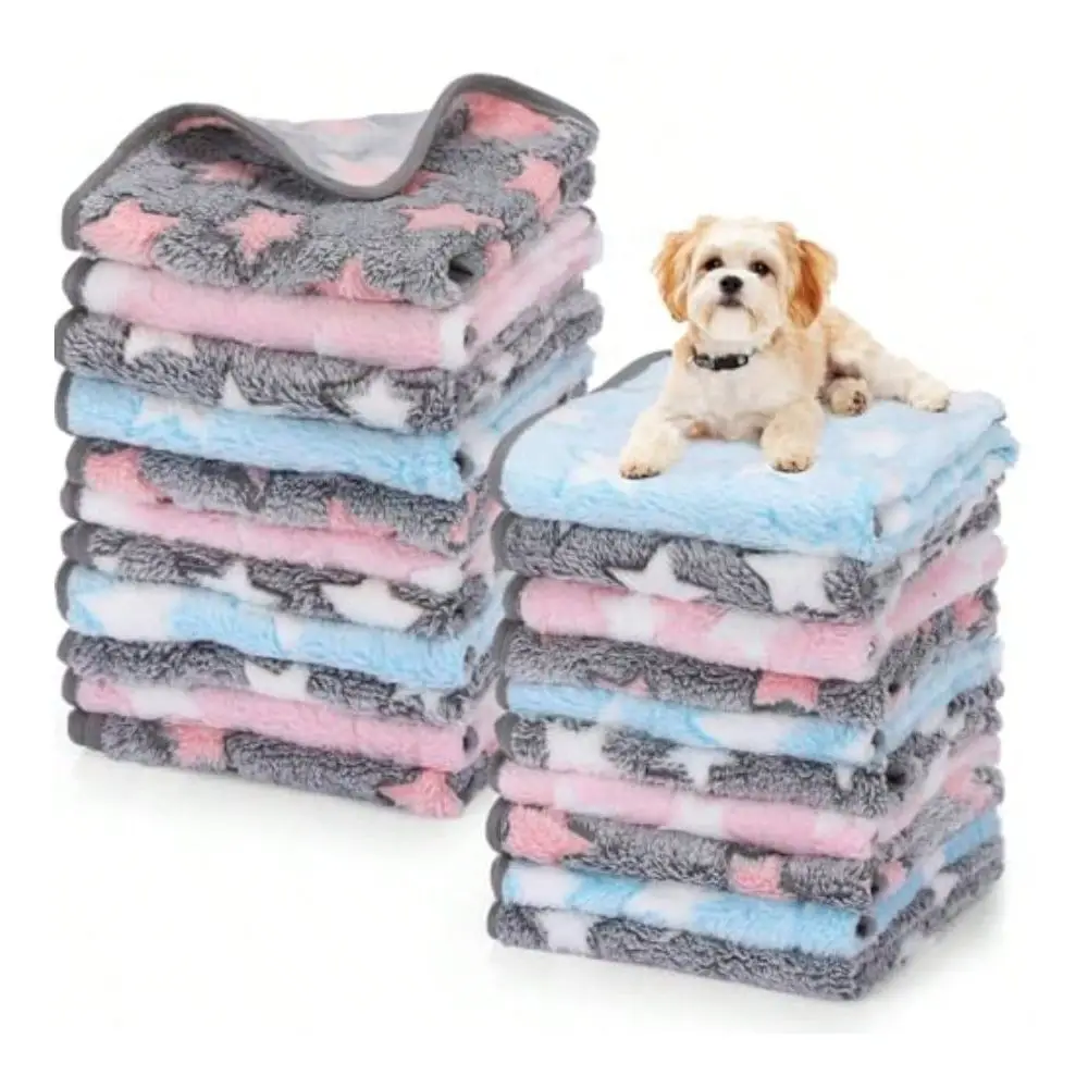 

Pcs Puppy Blankets For Small Dog Pet Bulk Fleece Soft Fluffy Washable Dog Star Print Pattern Fleece Blankets For Pets Throw War