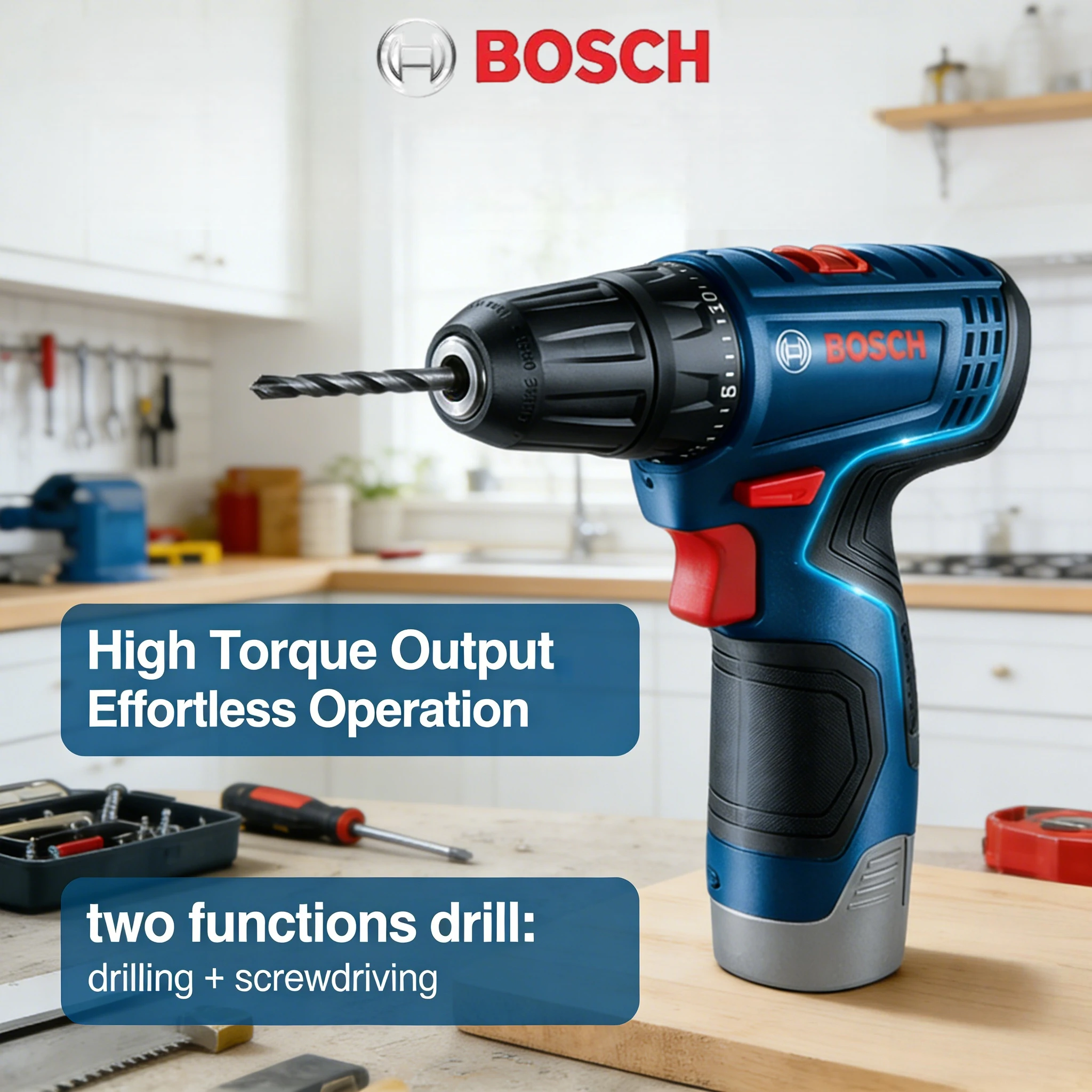 Bosch GSR 120-LI Cordless Drill Electric Screwdriver Lithium-Ion Rechargeable Home Use Hand Drill Pistol Drill Power Tool