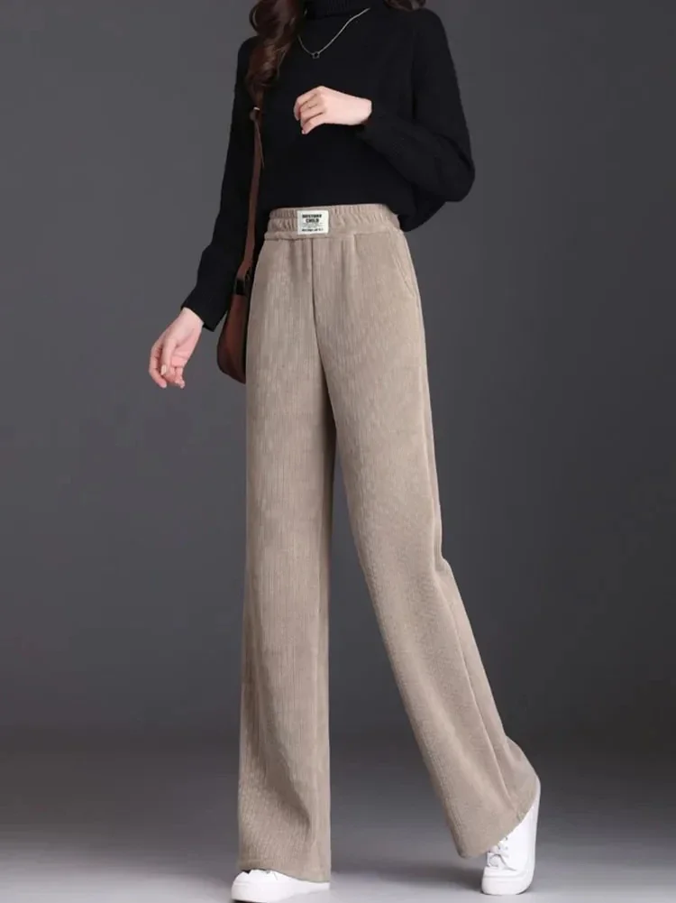 Warm Winter Straight Pants Women's Snow Plush Fleecing Thermal Strench Lady OL Slim Trousers Femail Thick Clothing Leggings image 3