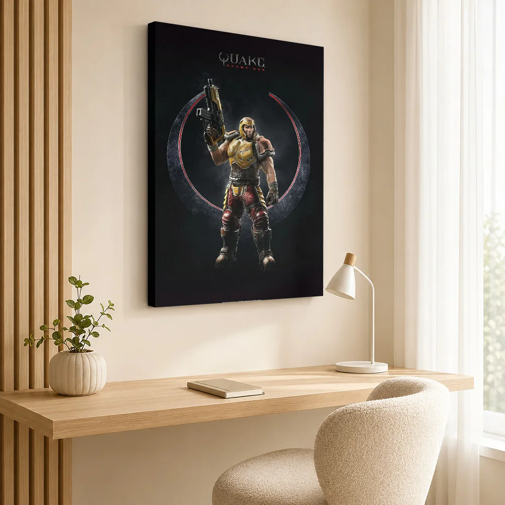 Quake Ranger Framed Canvas Print Posters Atmospheric Style Canvas Wall Art With Personalized Photo For Dorm Ideal Gamer Gift