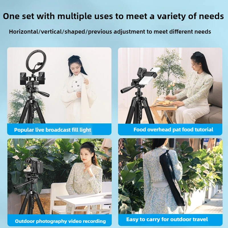 

Штатив для камеры смартфона Однопозиционная трехпозиционная съемка с опцией света для потоковой передачи видео в реальном времени Штатив для фотосъемки