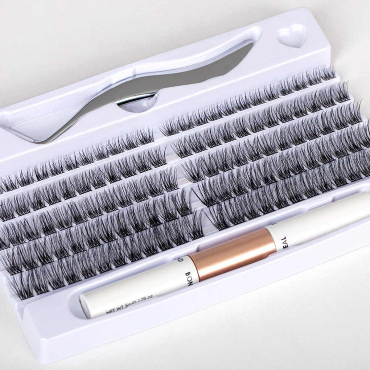 120 Clusters False Eyelashes Extension Kit With Applicator Glue Seal Tweezers Eyes Makeup Tools Natural Fluffy Mild Waterproof