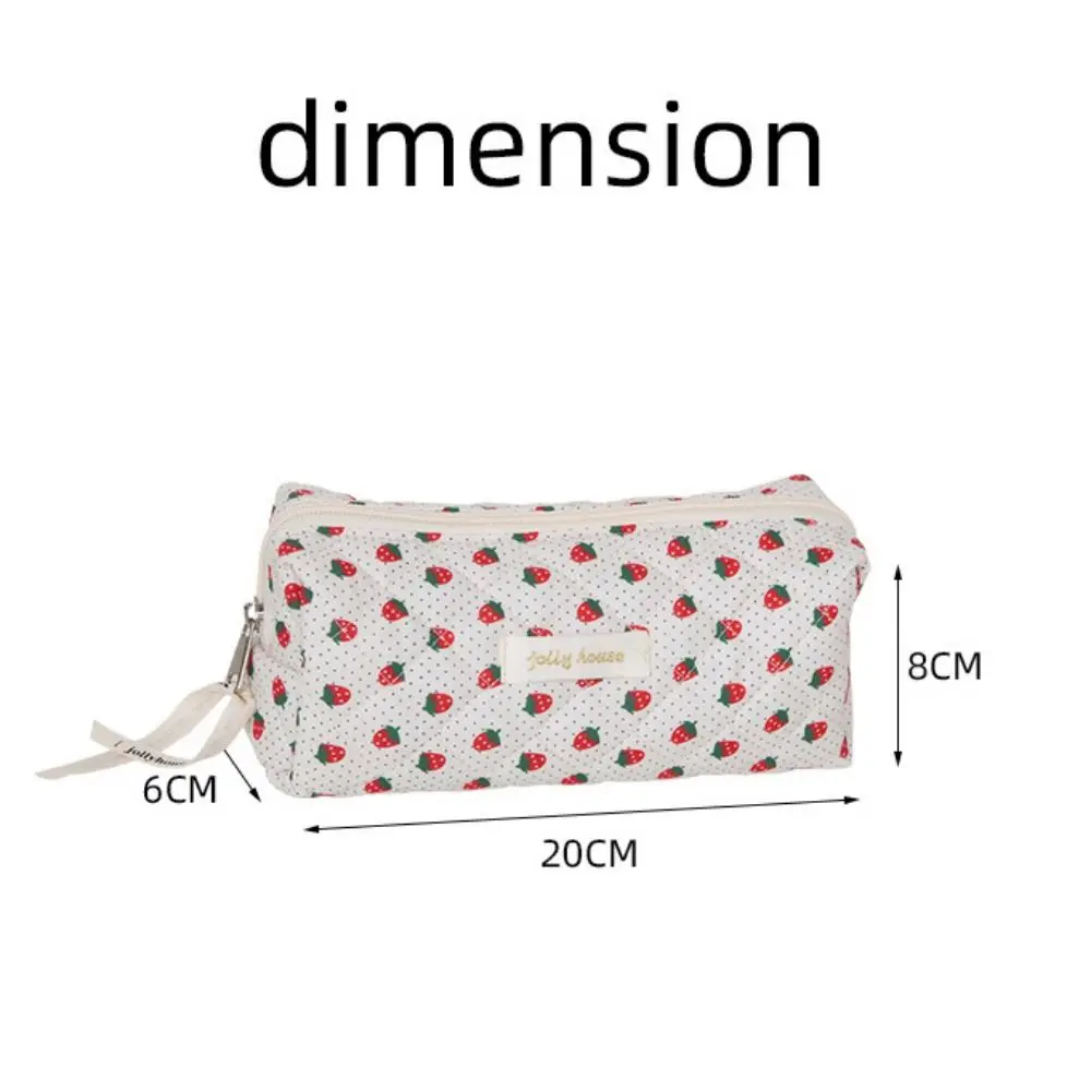 Chic Floral Große Kapazität Stift Fall Katze Erdbeere Schreibwaren Lagerung Tasche Abnehmbare INS Make-Up Lippenstift Tasche Kinder