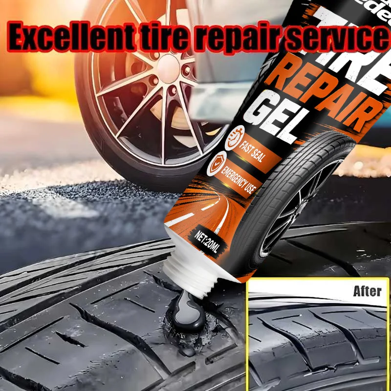 Black Tire Adhesive Glue, Flexible Sealant Fills Cracks Scratches, Strong Bond Rubber Plastic Parts, Waterproof Car Motorcycle