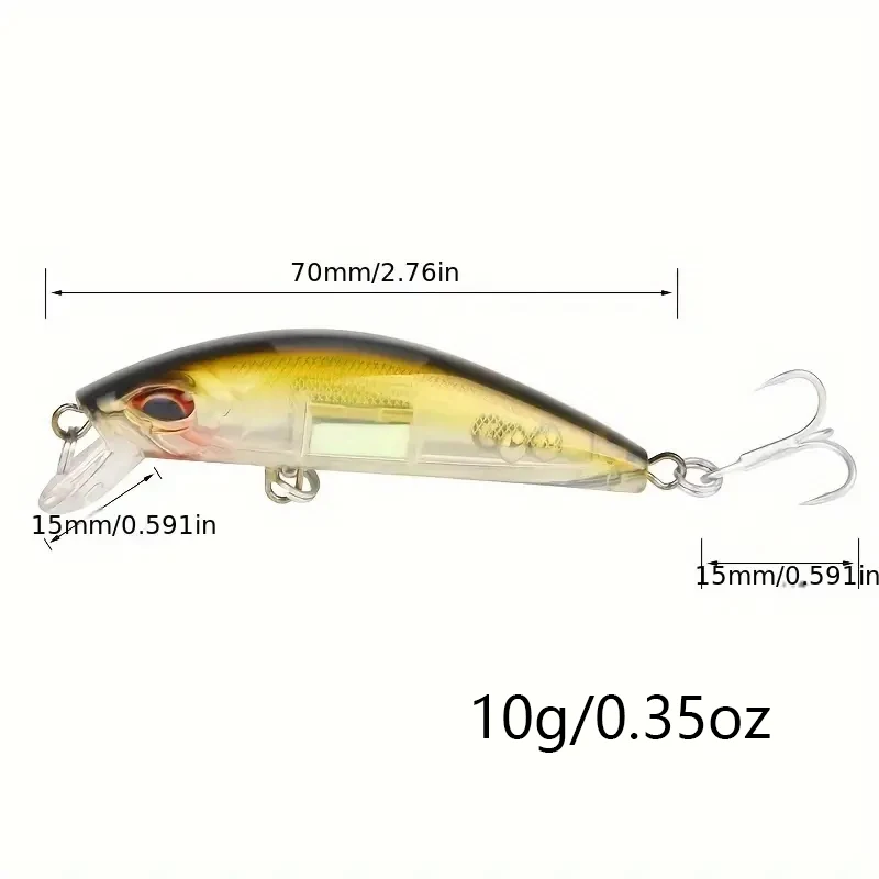 Señuelo Minnow hundible – Crankbait 3D lubina, lucio y carpa - imagen 5