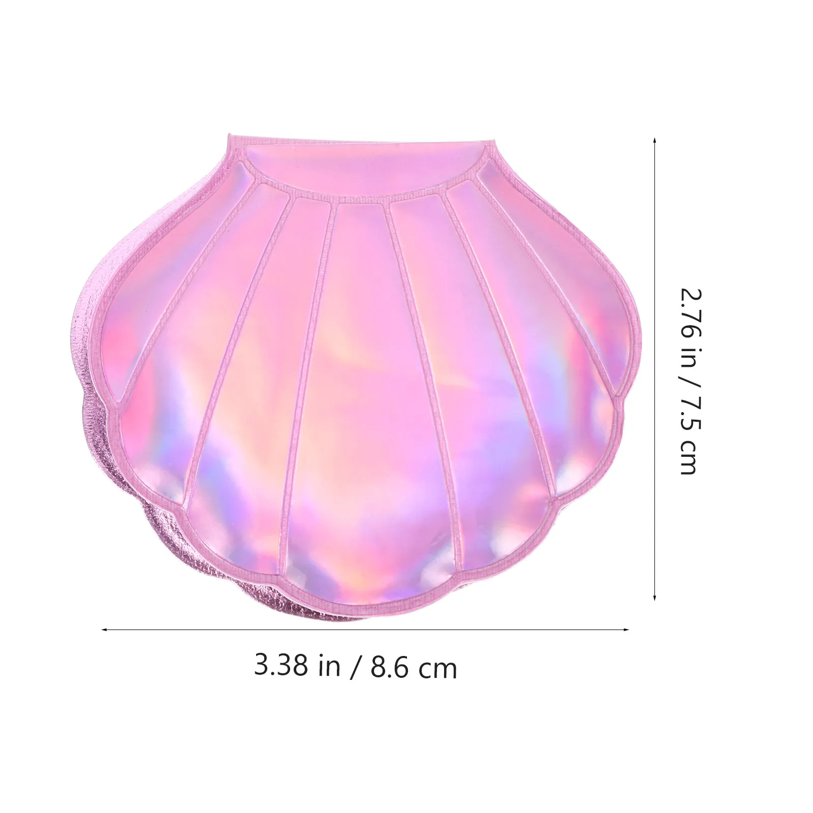 Fashion Shell Shape Double Sided Makeup Mirror with PU Case Holographic Detail Compact Foldable Mirror for Women