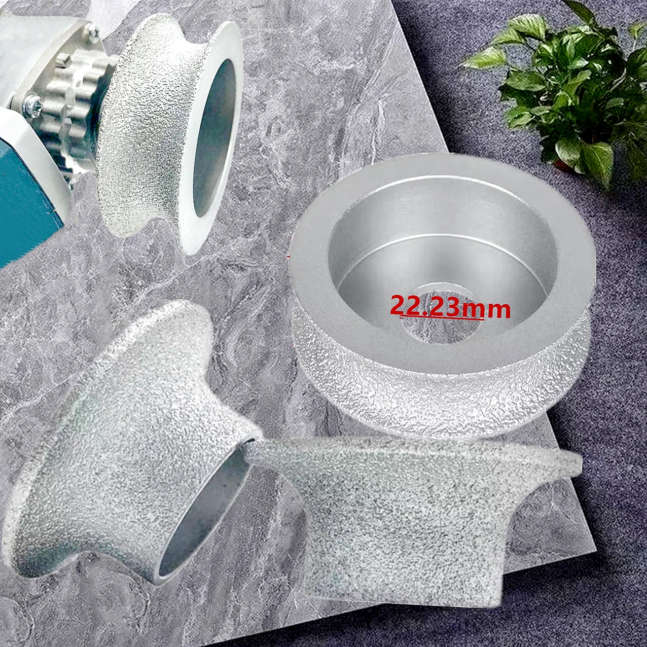 3 Inches/74mm 22.23mm 1PC Diamond Grinding Wheel Vacuum Brazed Demi-bullnose Edge Profile Diameter Grinding Disc Diamond Wheel