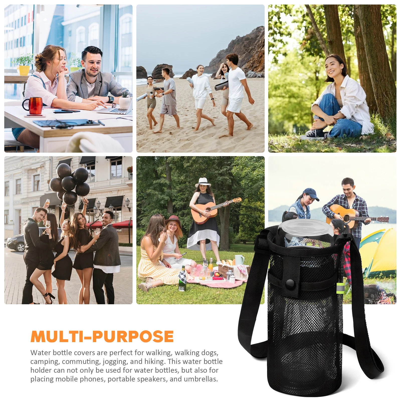 

3 Pcs Bottle Sling Water Bag Crossbody Shoulder Strap Carrier Holder Bags Pouch Cup Bags Shoulder Strap Carrier New 2026