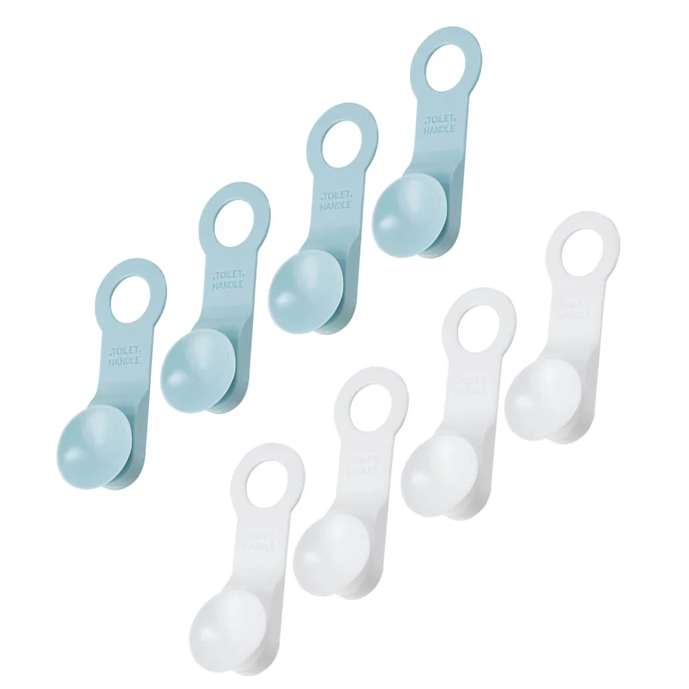 

8pcs Toilet Seat Lifter TPR Material White Blue 2pairs Non-slip Handle Home Supply Useful Lid Lifter