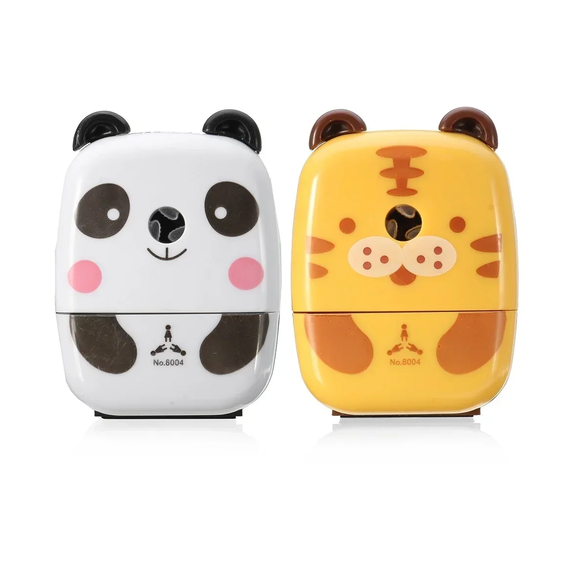 Apontador de lápis em forma de animal, desenho animado, panda, tigre, crianças, escola, escritório