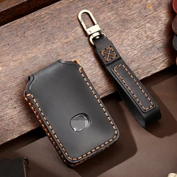 Top Layer Genuine Leather Car Remote Key Case Cover Holder Keychain For Mazda 3 Axela CX9 CX30 CX4 CX5 CX8 2020 Car Accessory