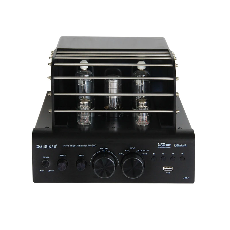 

HIFI Tube Amplifier Bluetooth 5.0 Bass Output 6P13P WY2P 6N1 Tube Combo High Power Stereo Amplifier USB Lossless Playback