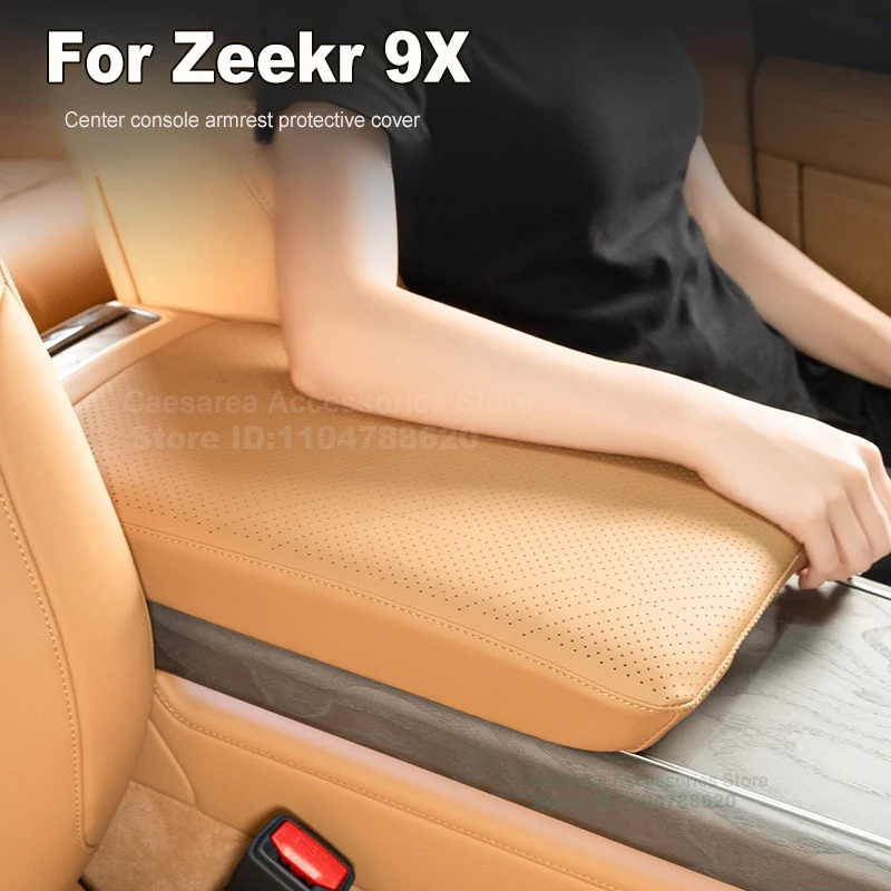 

For Zeekr 9X Car Central Armrest Box Protective Cover Scratch-resistant Leather Decorative Pad Interior Accessories
