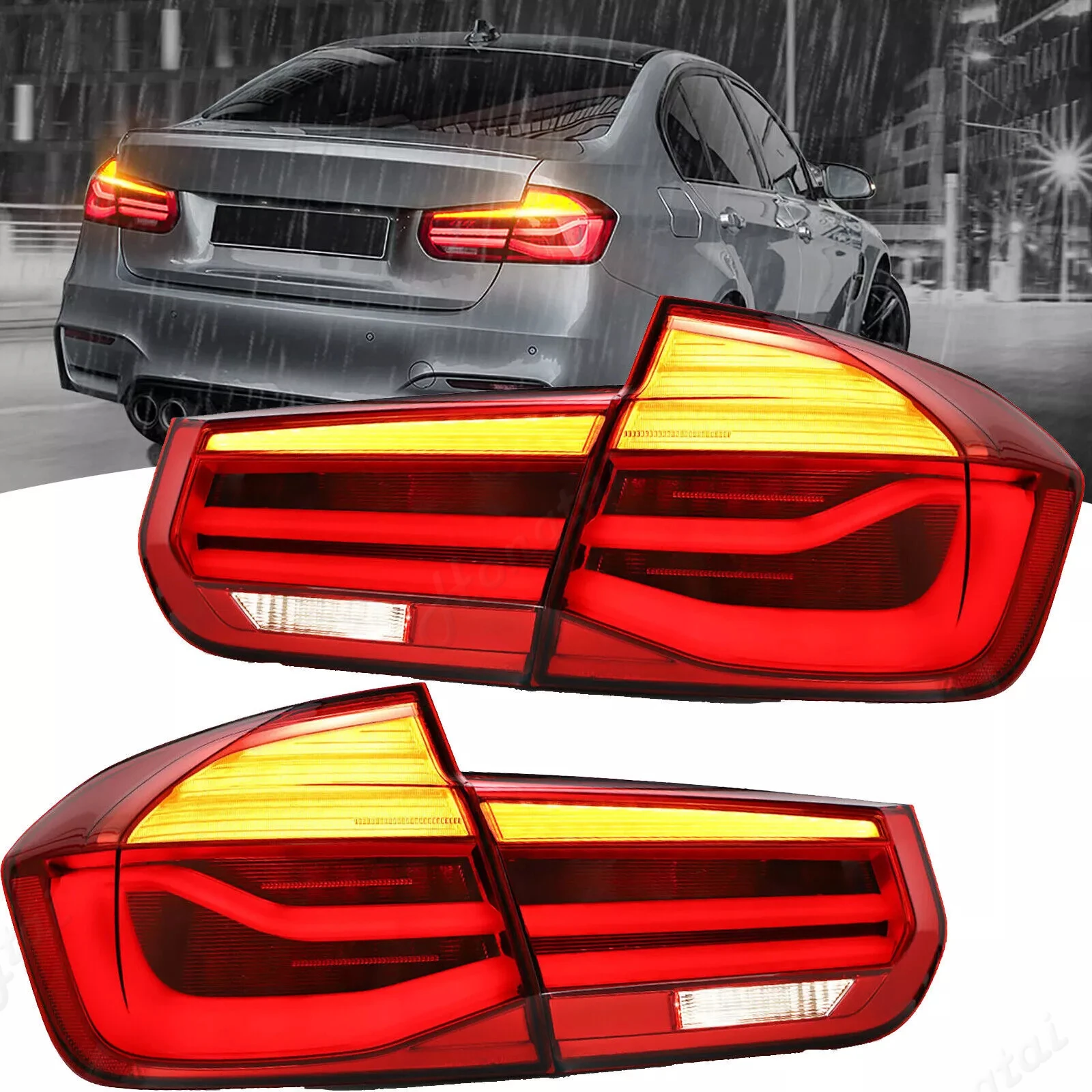 LED brake light，Tail Light Assembly For BMW 3 Series F30 F35 F80 2014 -2019 Dynamic Turn Signal Brake Warning Reflector Lamp