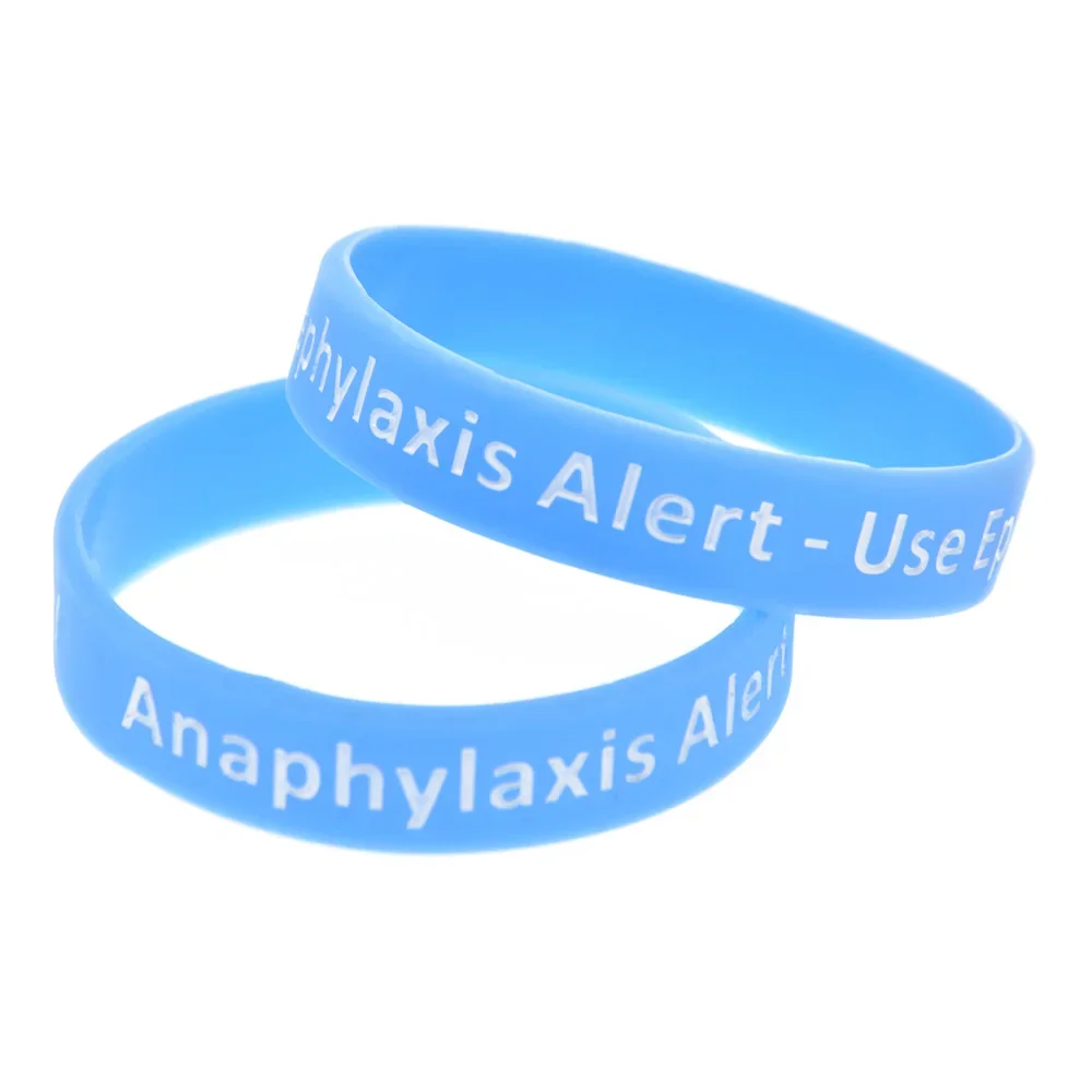 Anaphylaxis Alert Silicone Wristbands Adult Size 5 Pcs