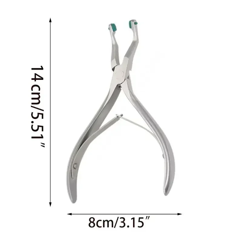 Dental Stainless Steel Crown Plier Remover with Green Rubber Tipped Durable Dentistry Dental Tools