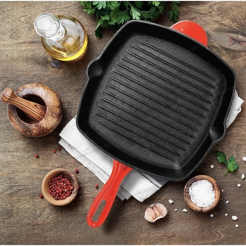 For 26cm Enamel Steak Frying Pan Uncoated Non Stick Pan