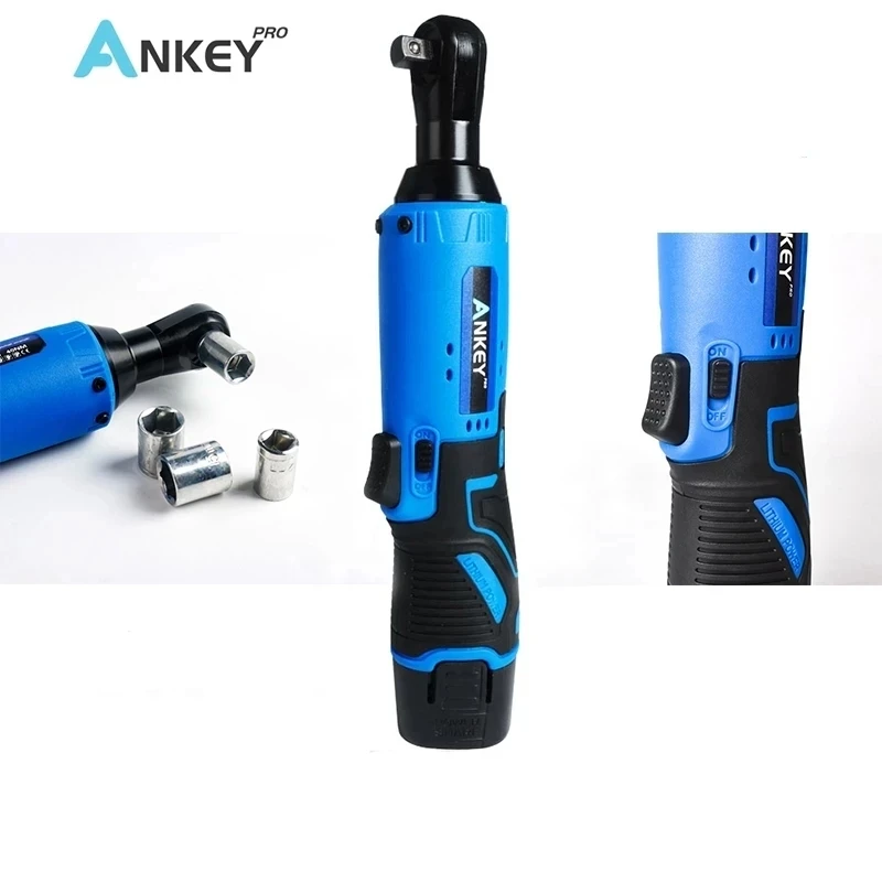 Cordless Electric Wrench 12V 3/8 Ratchet Wrench Set Angle Drill Screwdriver to Removal Screw Nut Car Repair Tool ByANKEYPRO