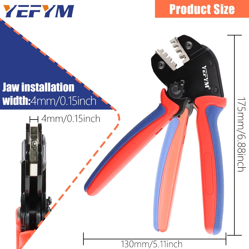 Mini Pliers YM-58BS Tools For XH2.54/DuPont2.54/2.8/4.8/6.3/Non-Insulated/Ferrule Tube Terminals Ratchet Wire Crimping Sets