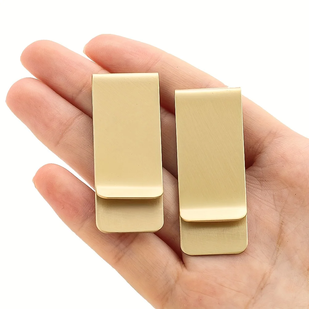 Clip para dinero en efectivo y tarjeta de crédito para hombres, Clip para soporte de dinero, Clip de cobre para tarjetas de crédito, 2 piezas