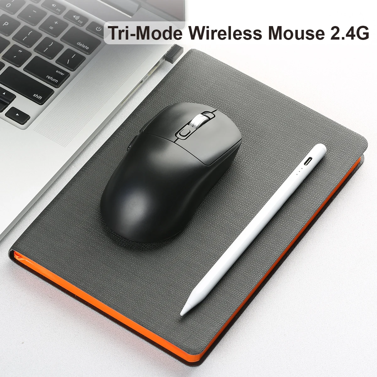 Rechargeable Bluetooth-Compatible Gaming Mouse Wireless Mouse  (Tri-Mode: BT1/BT2+2.4Ghz) Ergonomic Mice for PC/Laptop/Macbook