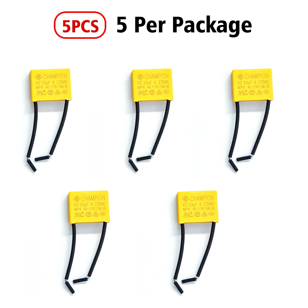 5PCS AD K X2 Safety capacitance Tape line 3.3μF 275V Housing Flexible wire safety capacitor