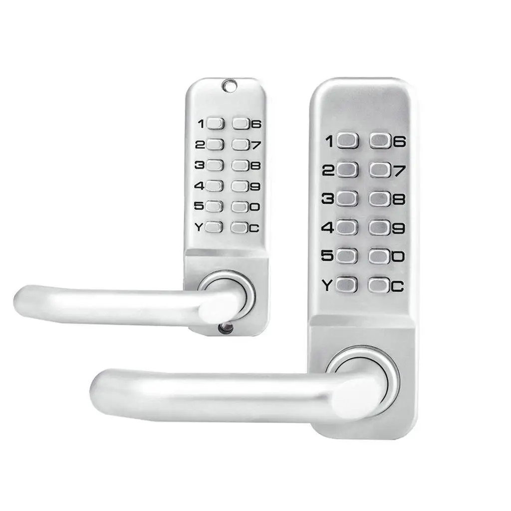 Zinc Alloy Waterproof Mechanical Double-sided Digital Door Code Lock Keypad Security Lock with Left Handle for Home Hardware