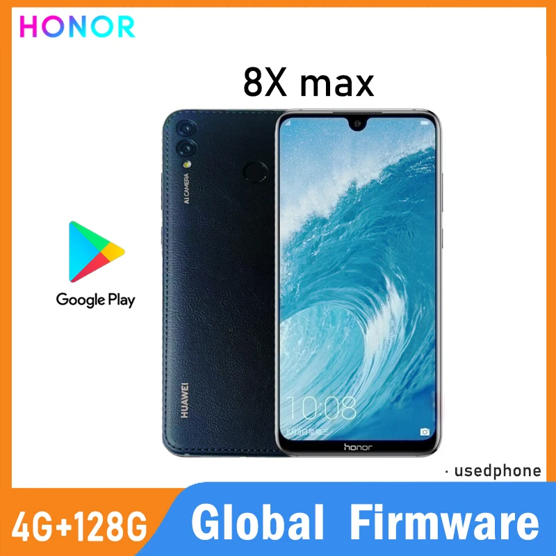 Global Firmware HONOR 8X MAX Smartphone EMUI 8.2.0 7.12 inches 16MP+8MP 5000mAh CPU Snapdragon 660 used phone