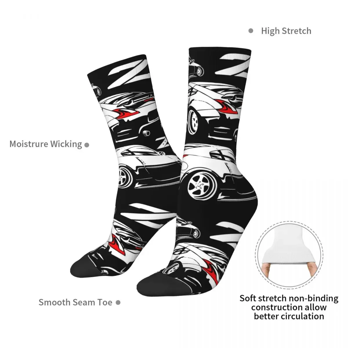 Z Family. 350z 370z 300zx Socks Harajuku High Quality Stockings All Season Long Socks Accessories for Unisex Birthday Present