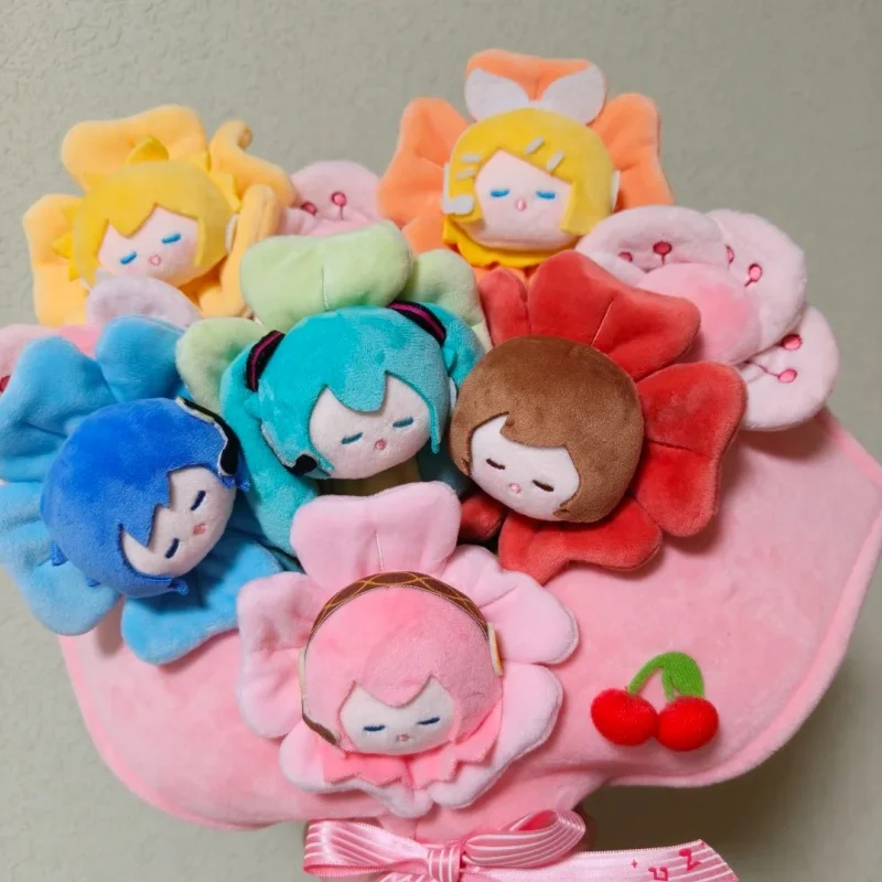 Genuine Hatsune Miku Plush Flower Bouquet Blind Box Series Mysterious Box Figurine Fufu Luka Rin Kaito Doll Cartoon Toy Gift