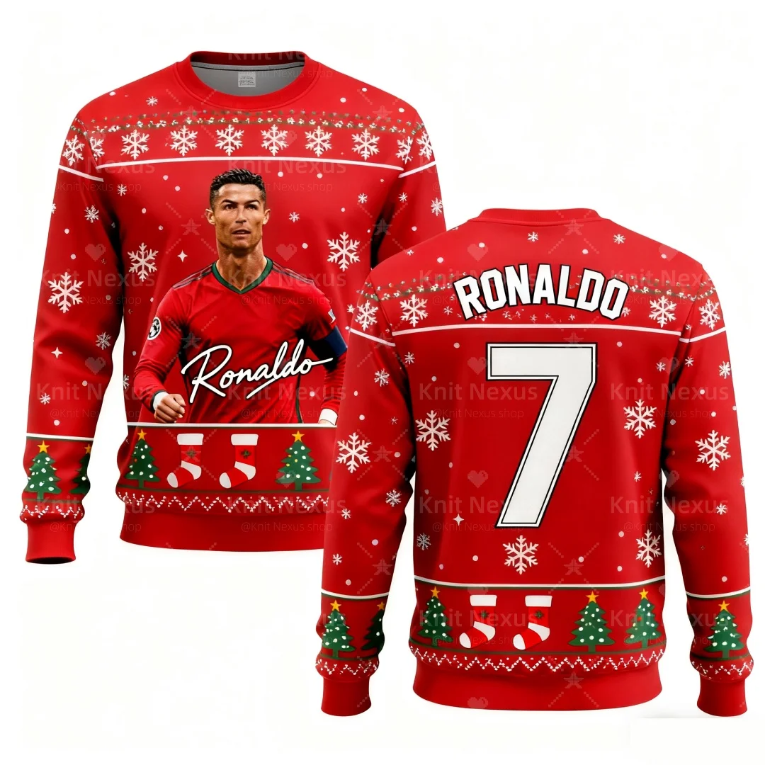 Christmas Ronaldo's No.7 football jersey Men's sports T-shirt Autumn Sweatshirts Y2K Kid's Hoodies Men's Women's Sweatshirts