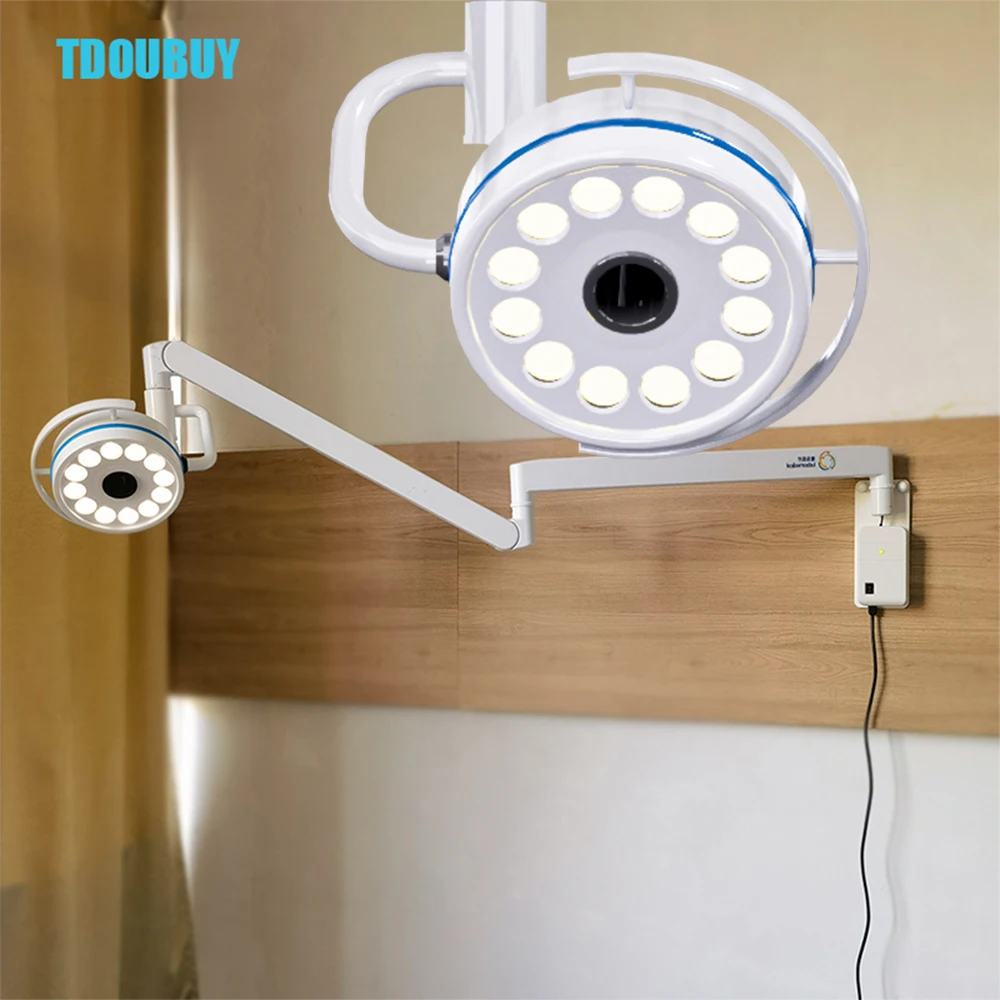 TDOUBUY New Style Arm Efficient 36W Wall-Mounted Surgical Shadowless Lamp for Dental and Pet Surgery, Model LD-Z200-12B1