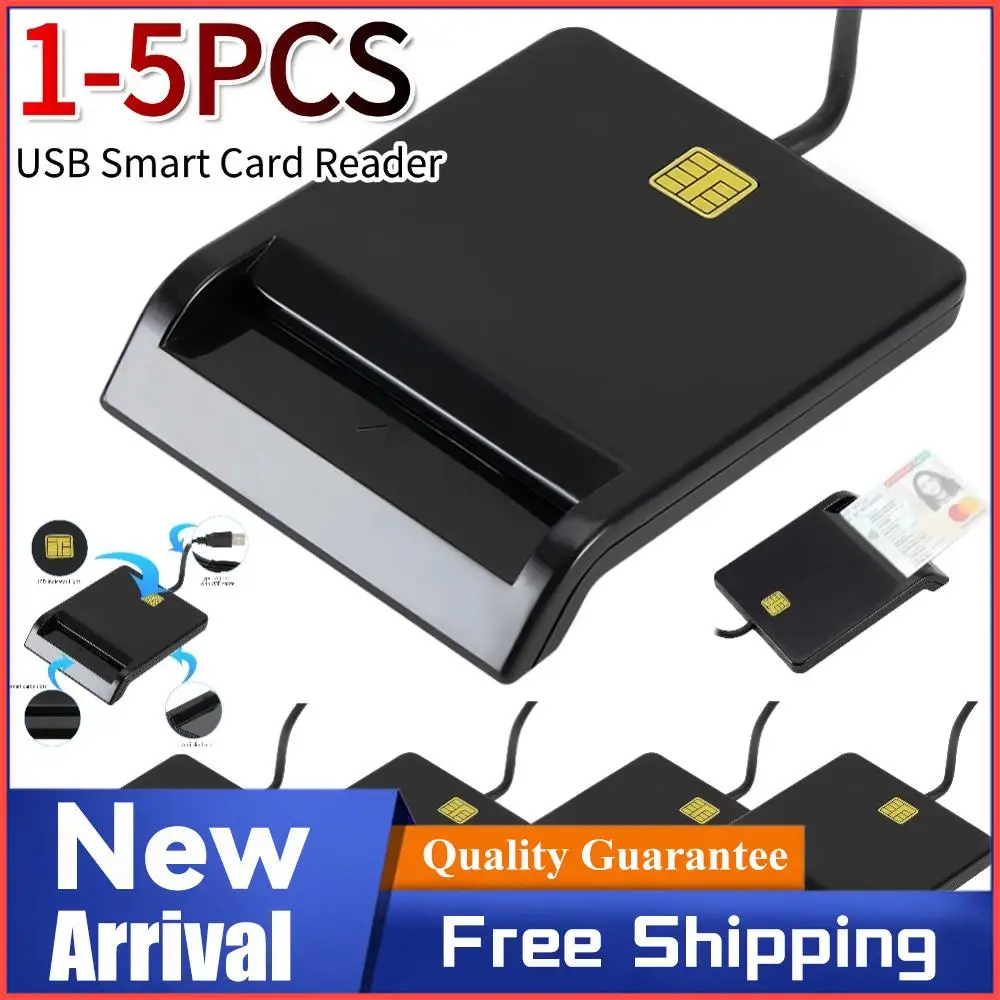 

Портативный USB 2.0 считыватель смарт-карт для ID-карт, DNIE, ATM, CAC, IC, ID, банковских карт, SIM-карт, клонер-коннектор для Windows и Linux, 1-5 шт.