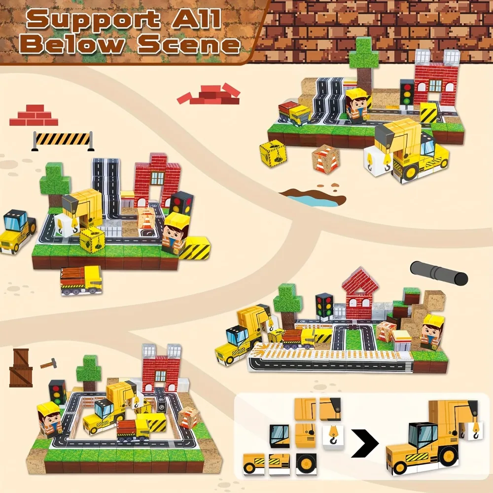 Zabawny zestaw magnetycznych klocków DIY, kreatywne zabawki konstrukcyjne, klocki, kostki, magnes, magma, zabawka edukacyjna dla dzieci