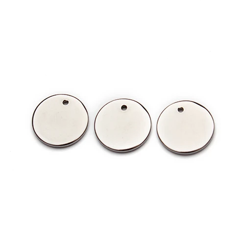 Louleur 6 8 10 12 15 20 25 30 40mm Round Stainless Steel Charms Pendant Blank Stamping Dog Tag Charms DIY Necklace Bracelet