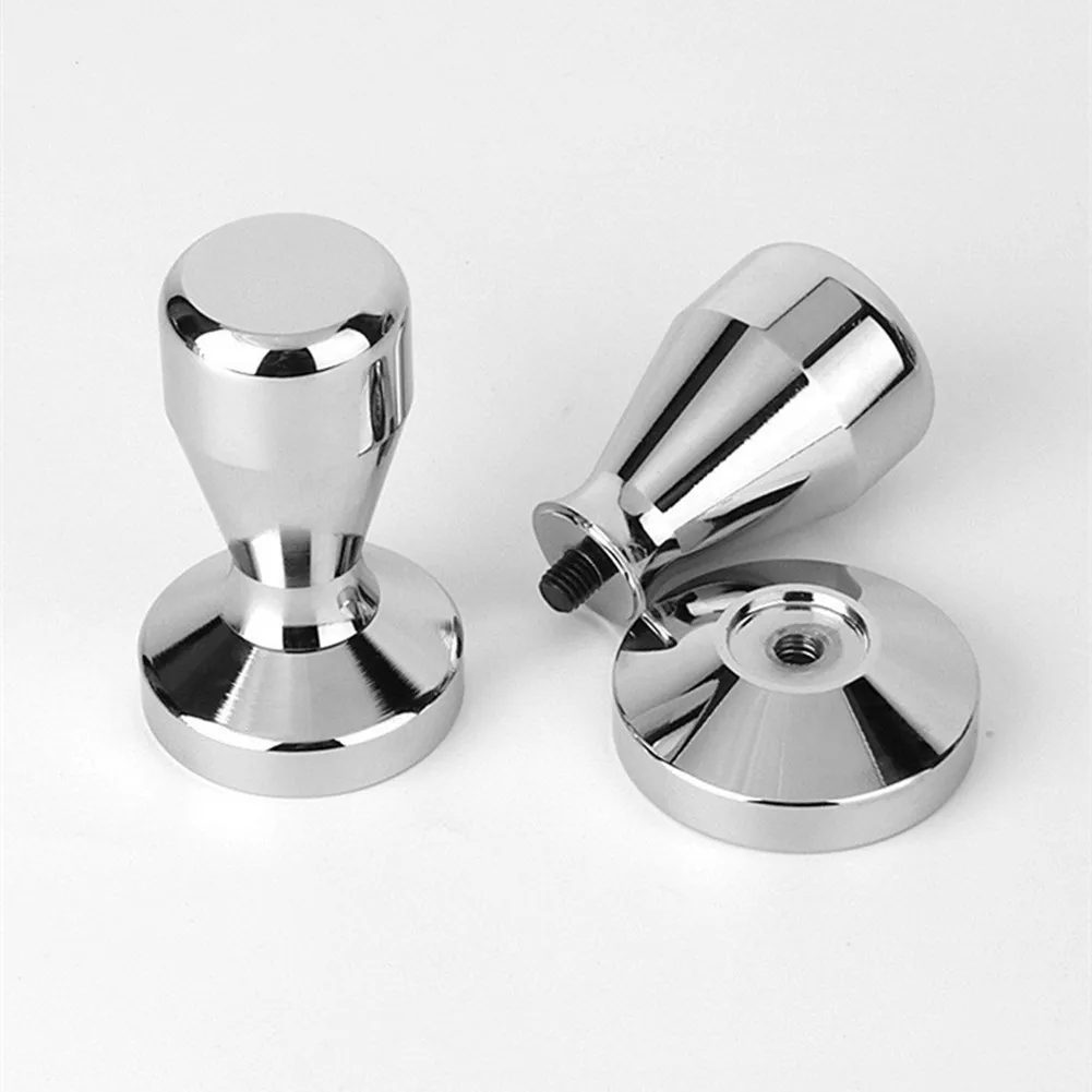 304 Stainless Steel 51mm Tamper for Espresso Machines with Flat Base to Facilitate Even Ground Distribution and Tamping
