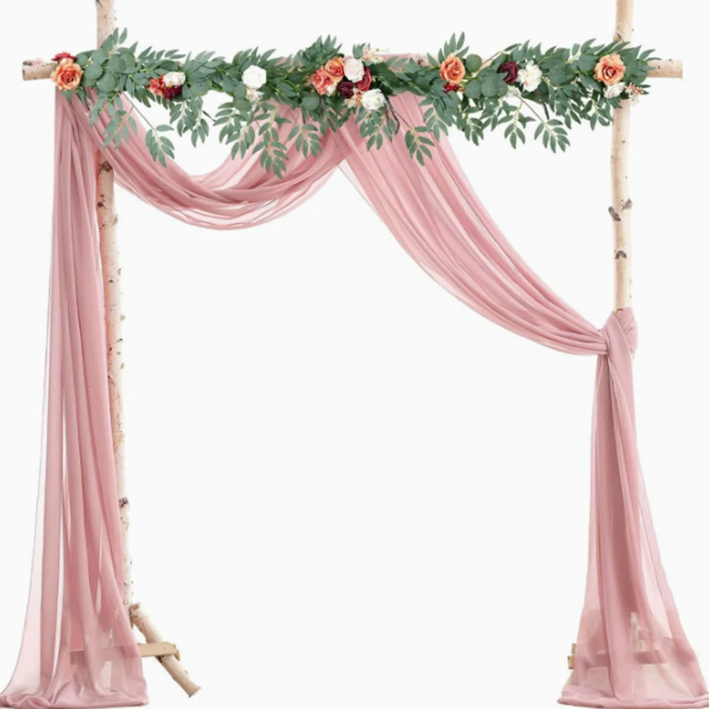 Sheer Chiffon Polyester Fabric for Wedding Arch Decor Lightweight and Easy to Style for Various Event Settings 300x75cm