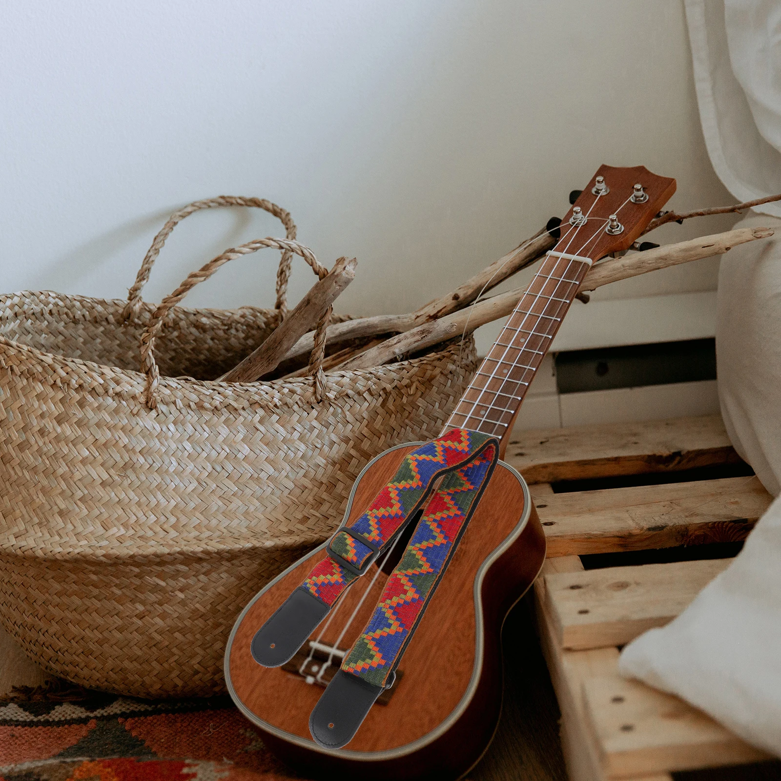 

Guitar Strap Belt Electric Rope Ukulele Vintage Adjustable Length Printed Straps Nylon Sling