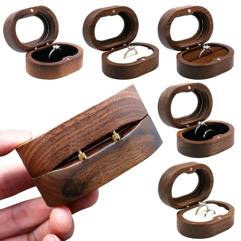 High-quality Wooden Retro Ring Storage Box Storage Holder Lover Ring Display Box Jewelry Box