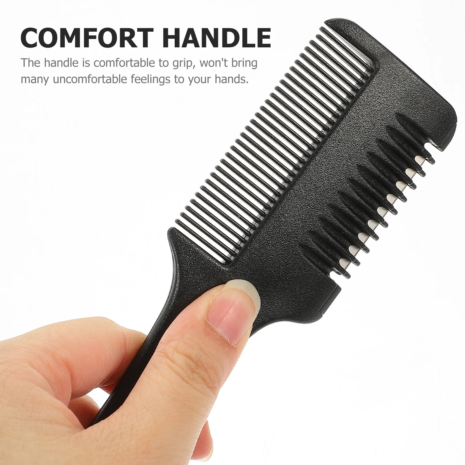 

3pcs Professional Double Razor Cutting Comb Hair Thinner Trimmer For Home Use Premium Durable Comb With Grip Comfort