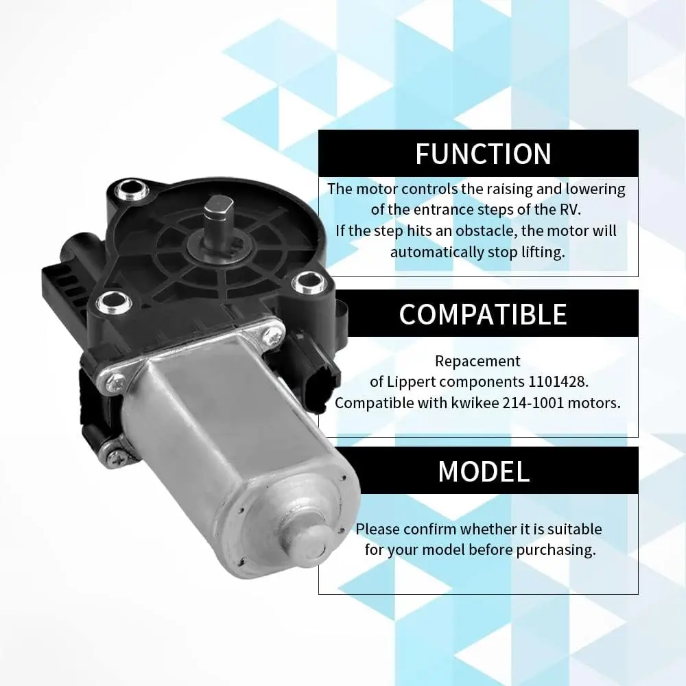 

RV Entry Step Motor 214-1001 Replacement for Kwikee 1101428 379147 LCI 366043